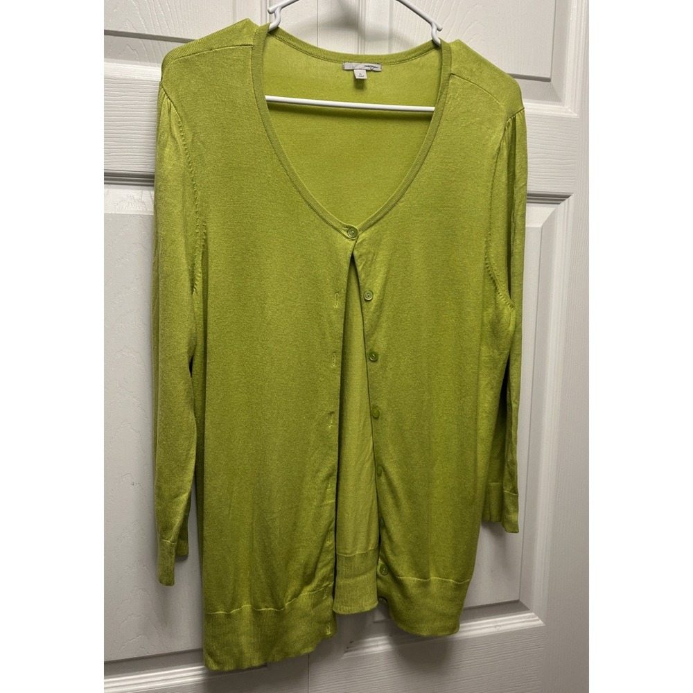Halogen Button Up Cardigan Sweater Women's Size XL Green